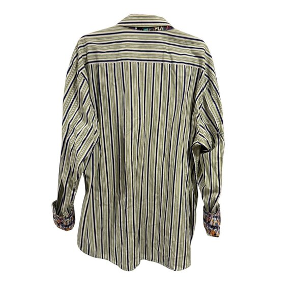 Robert Graham Multicolor Stripe Long Sleeve Flipped Cuff Shirt Men's Size 3XL - Picture 6 of 9
